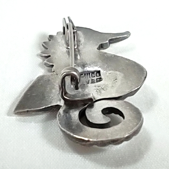 Vintage 1930's-40's Mexico Silver Seahorse Brooch - Picture 6 of 9